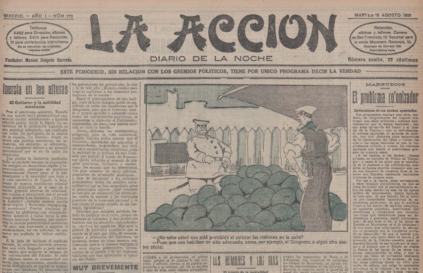 Diario La Acción. 15 agosto 1916.